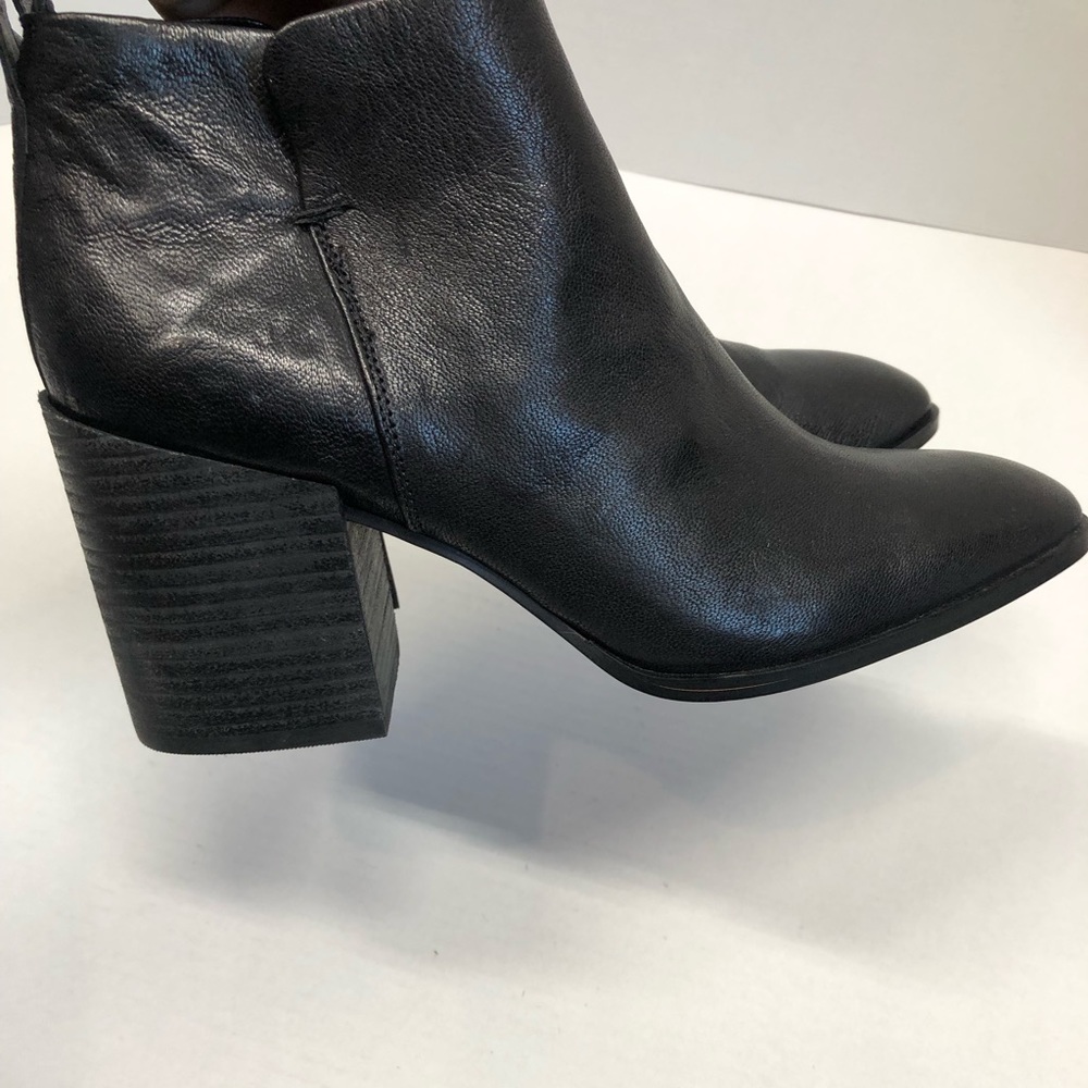 Vionic Square Toe Leather Ankle Booties, Black, E… - image 2